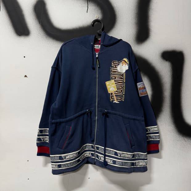 산타월드 캡틴산타 빅사이즈 올드스쿨 풀 프린팅 집업 후디