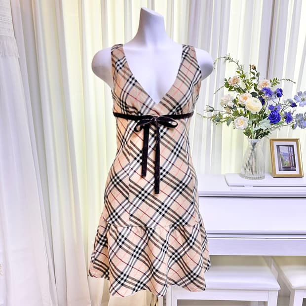 버버리 블루라벨 노바체크 원피스