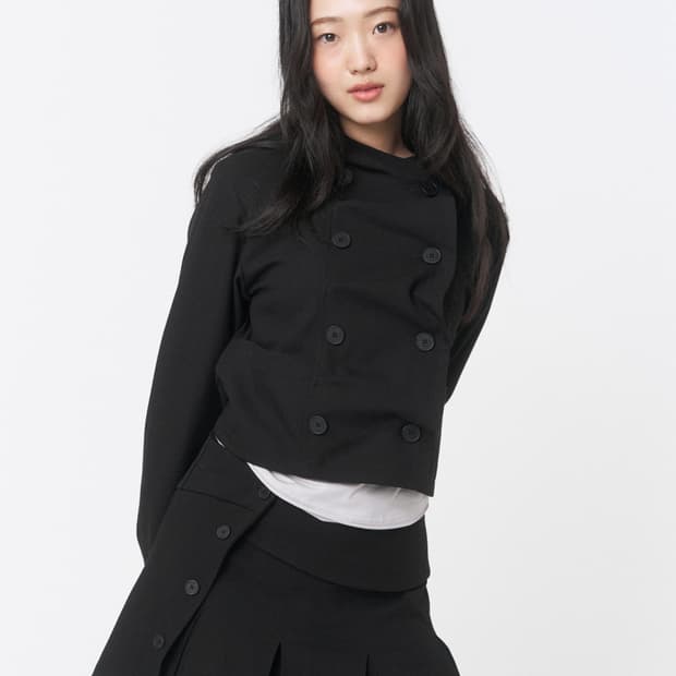 미세키서울 Cowl neck button Jacket BLACK 