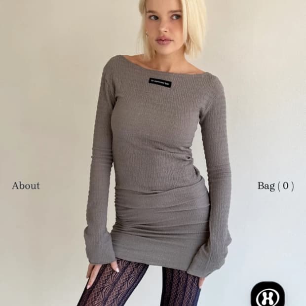 더미스테리어스호텔 언발란스 쉬링 원피스 그레이