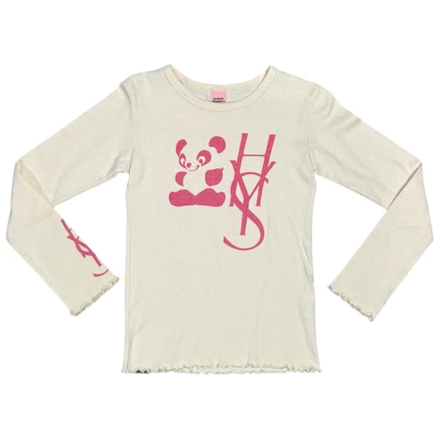 히스테릭 글래머 아카이브 프릴 디테일 ysl 오마주 로고 니트