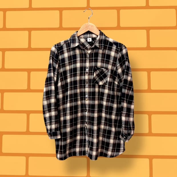 Cross&Co 더블 버튼 플란넬 셔츠 (M)