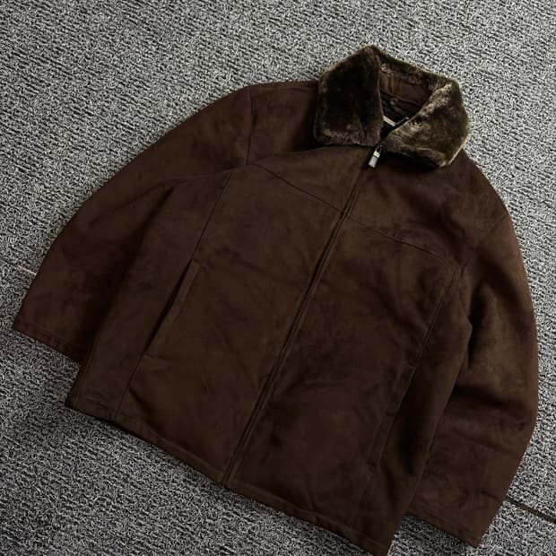 빈티지 아카이브 스웨이드 무스탕 자켓 브라운 1784