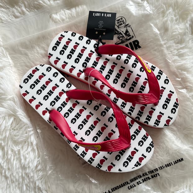 (새상품) 히스테릭 글래머 아카이브 I♡HG 플립플롭 쪼리 슬리퍼