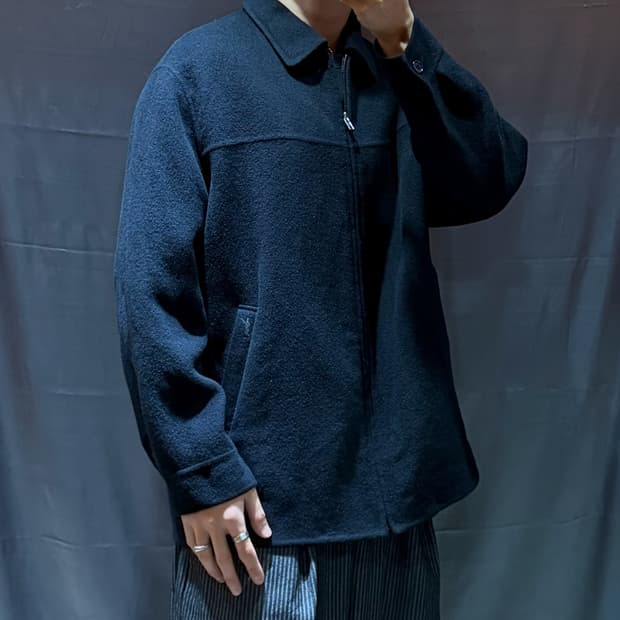 XL YSL 입생로랑 포켓 심볼로고 체크카라 울 싱글코트