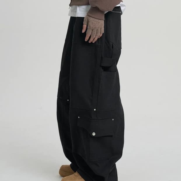 언더 카고 카펜터 팬츠 - 블랙