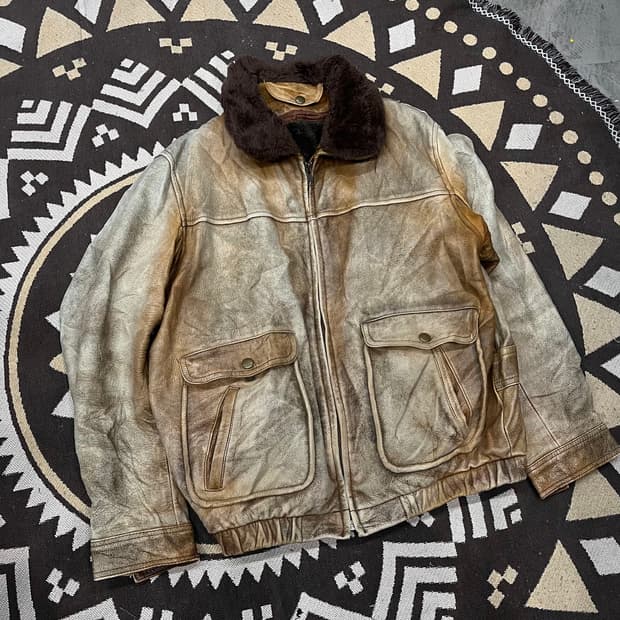 Made in JAPAN G1 소가죽 플라이트 봄버자켓