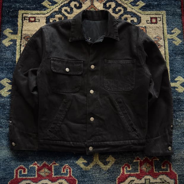 Rare 80s 90s 폴로 랄프로렌 리버시블 올블랙 덩가리 데님 자켓