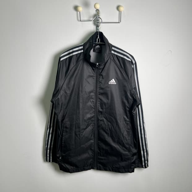 ADIDAS 아디다스 삼선 블랙 바람막이 자켓 L