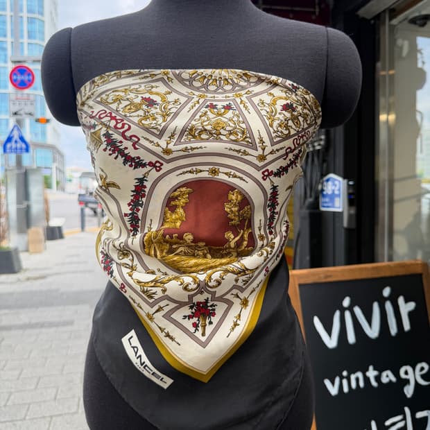 LANCEL Paris 100% Silk Scarf