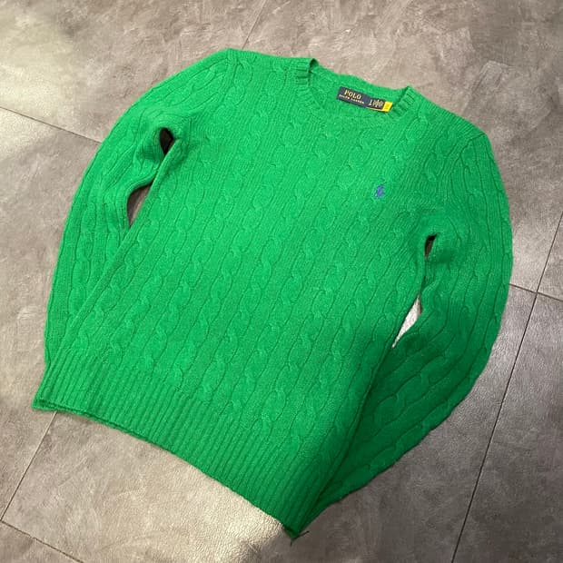 [IM] polo 폴로랄프로렌 꽈배기 그린 긴팔니트