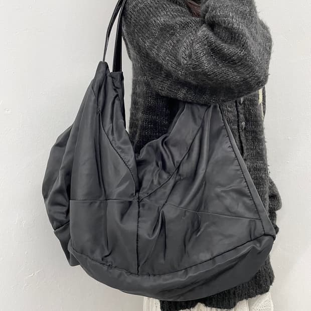 블랙 나일론 절개 호보백