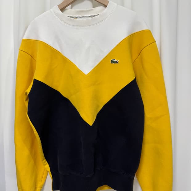 라코스테 브이컬러블럭 스웨트셔츠