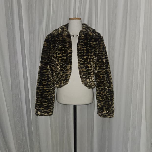 S.T.Y 레오파드 호피 히메 오네갸루 퍼자켓