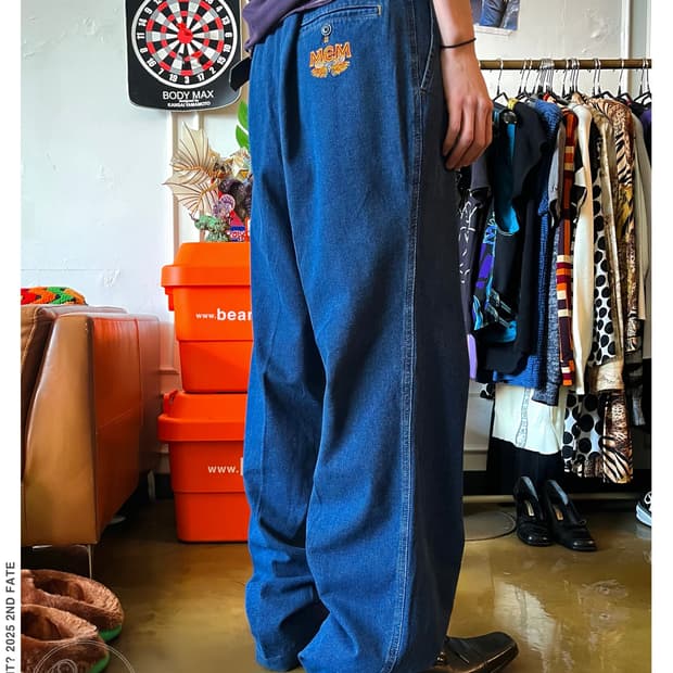 90s MCM Old 2-Tuck Denim Maxi Trouser