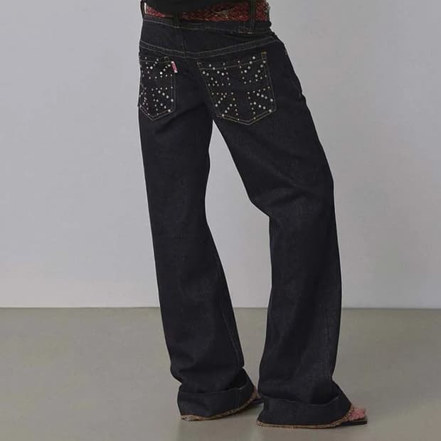 스컬프터 유니언잭 데님 인디고