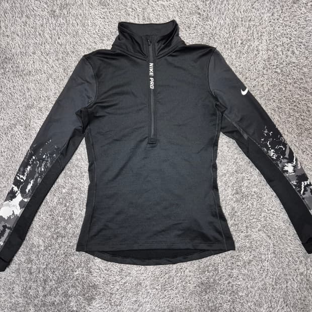 나이키 프로 여성 기모 하프 집업셔츠 L