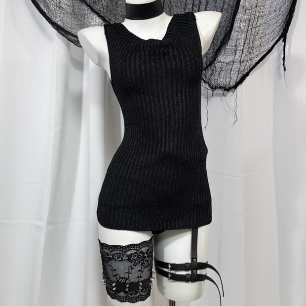 glitter knit sleevless