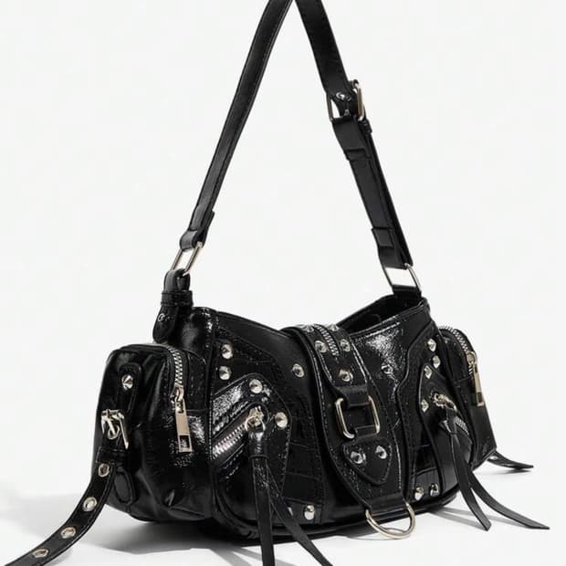 스터드 가방 블랙 