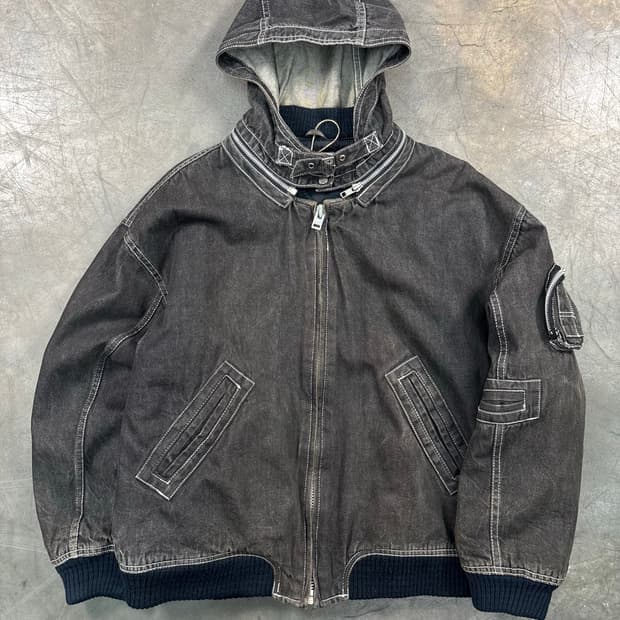 빈티지 데님 암포켓 퀼팅 자켓