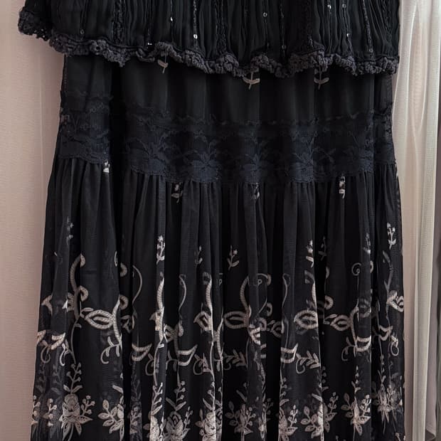 Floral Embroidered Lace Skirt 0197