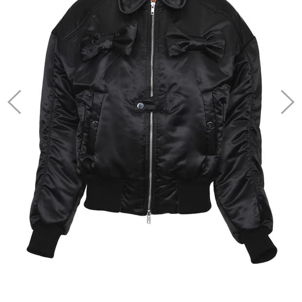 BMUETTE 리본 봄버 자켓 블랙 