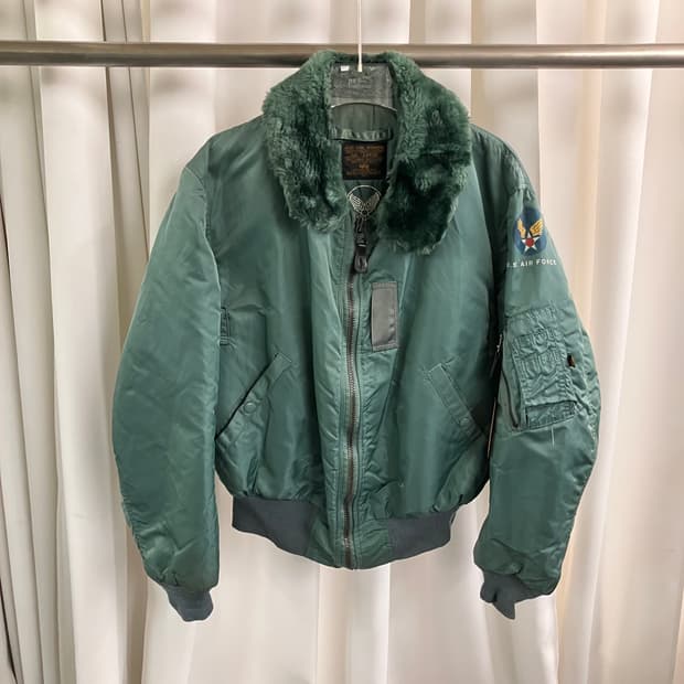 알파인더스트리 세이지 그린 B-15D 항공점퍼 L