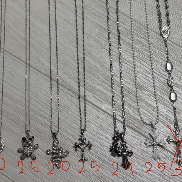 빈티지 크롬깔 뱀 판다 동물 네잎클로버 십자가 큐빅 목걸이