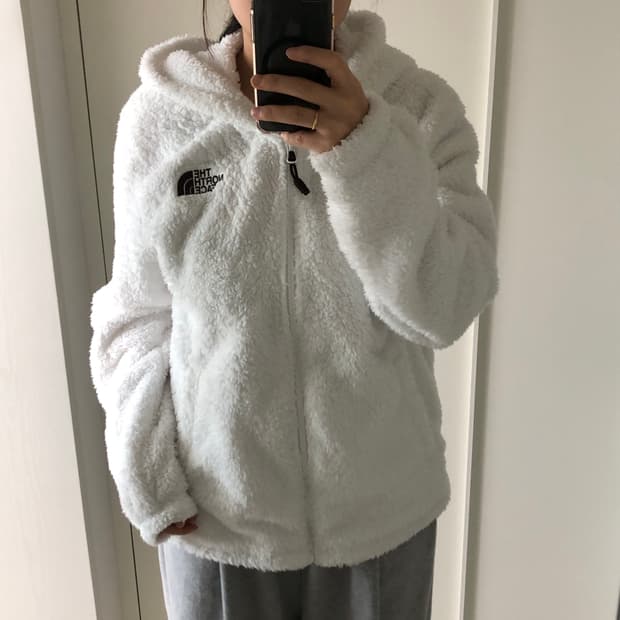 노스페이스 브라운 로고 후리스