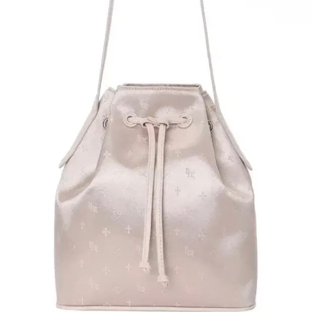 쓰리타임즈 핑크 자카드 백 tht jacquard bucket bag