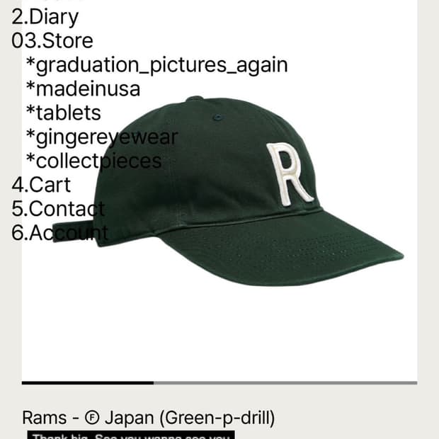 [M]테프스토어즈(tedstores) Rams 볼캡 그린