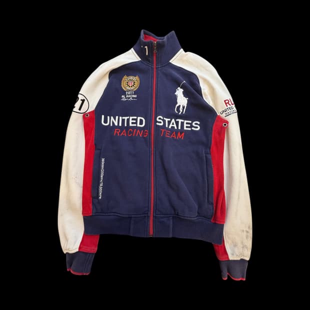 폴로 랄프 로렌 RL 레이싱 유나이티드 스테이츠 트랙 집업