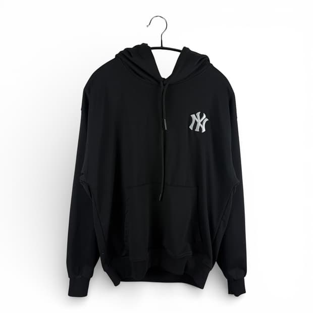 L) MLB 뉴욕양키즈 백로고 후드 티 블랙