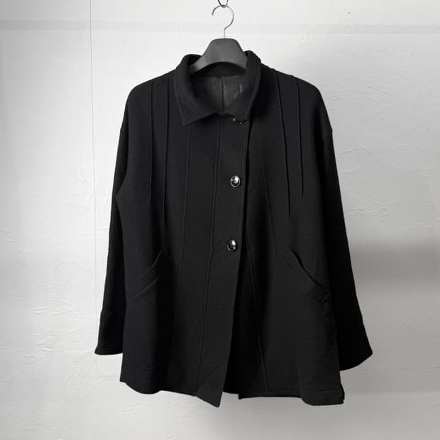 D'azur 비대칭 울 자켓