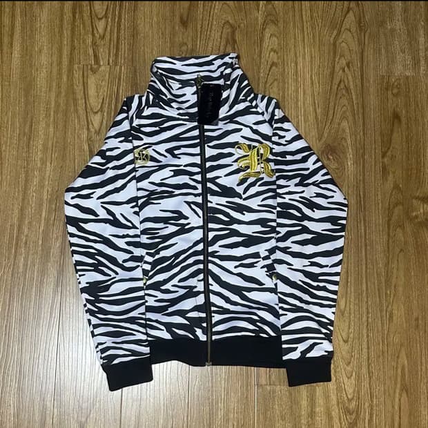 빈티지 얼룩 지브라 골드 와투케 집업 자켓 오리엔탈 고딕 고스 오네갸루