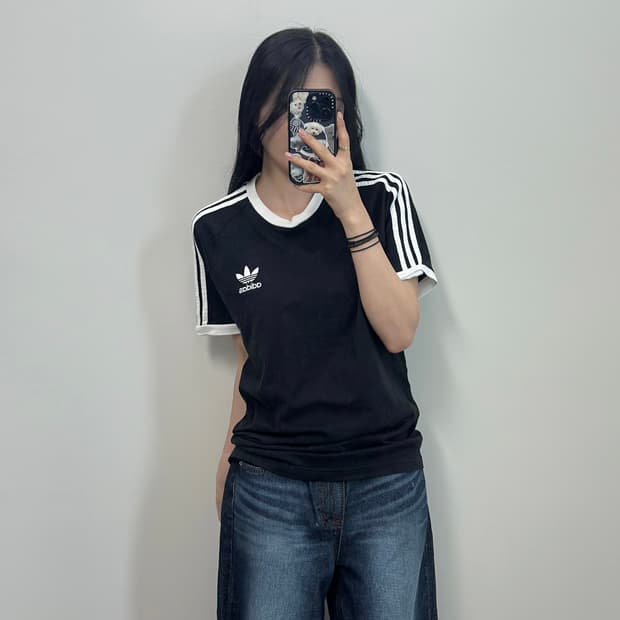 아디다스 3s 블랙 링거 반팔 티셔츠