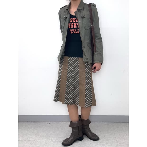 빈티지 브라운 스커트