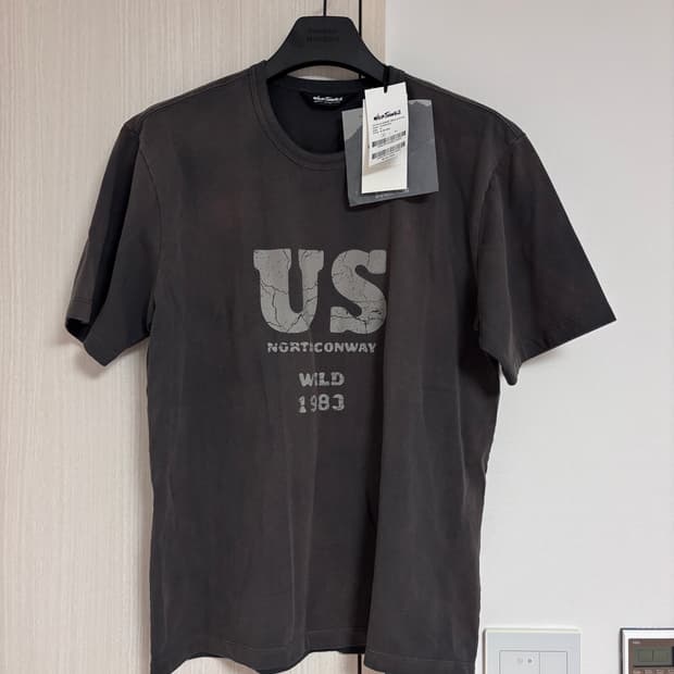 새상품) M 와일드띵스 빈티지 워싱 반팔티 차콜