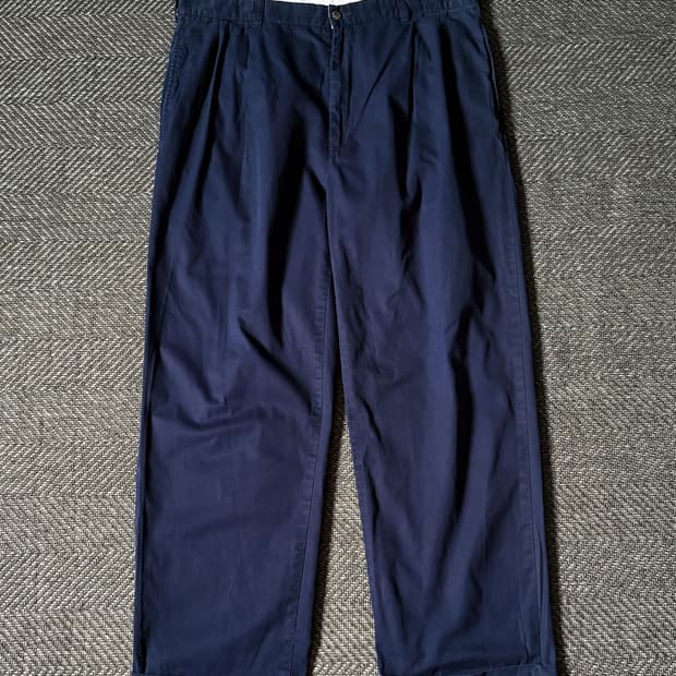 (36) 폴로 랄프로렌 네이비 더블 플리츠 클래식 치노 팬츠