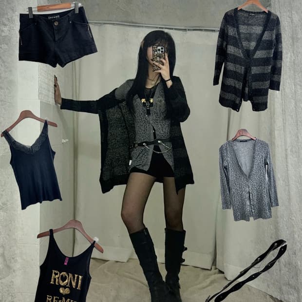 데일리 무채색 갸루 코디세트 