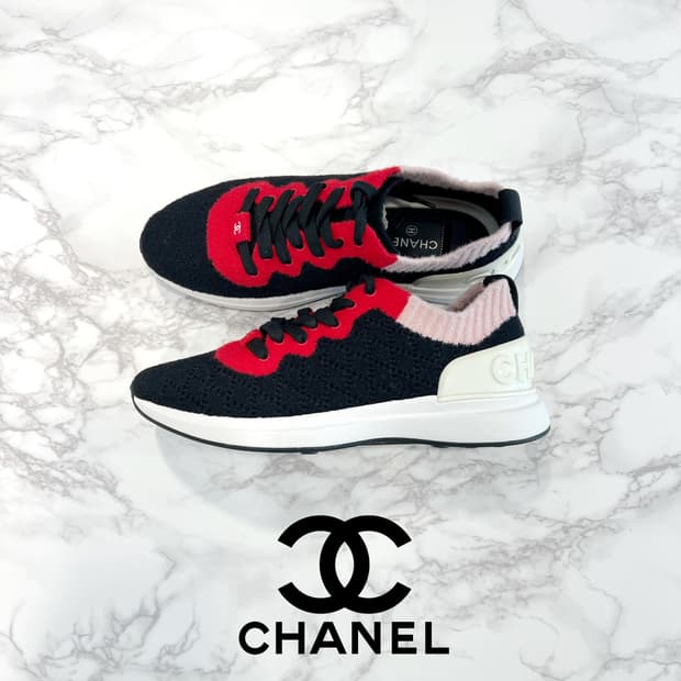 CHANEL 샤넬 니트 스니커즈 