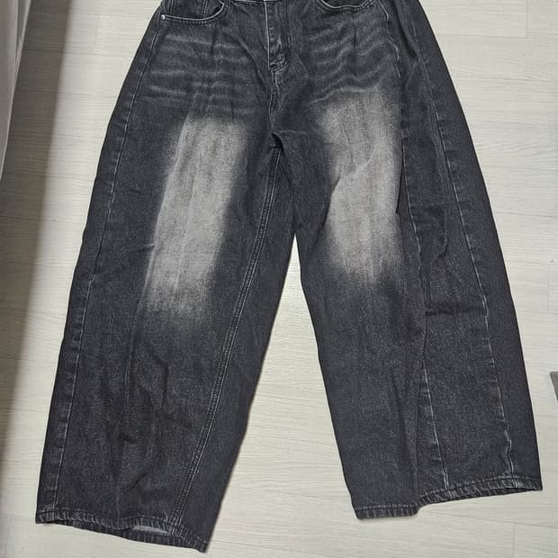 4계절 와이드 데님 흑청