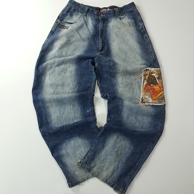 CJ016 32 LOT29 00s 대피덕 워싱 인디고 데님 팬츠