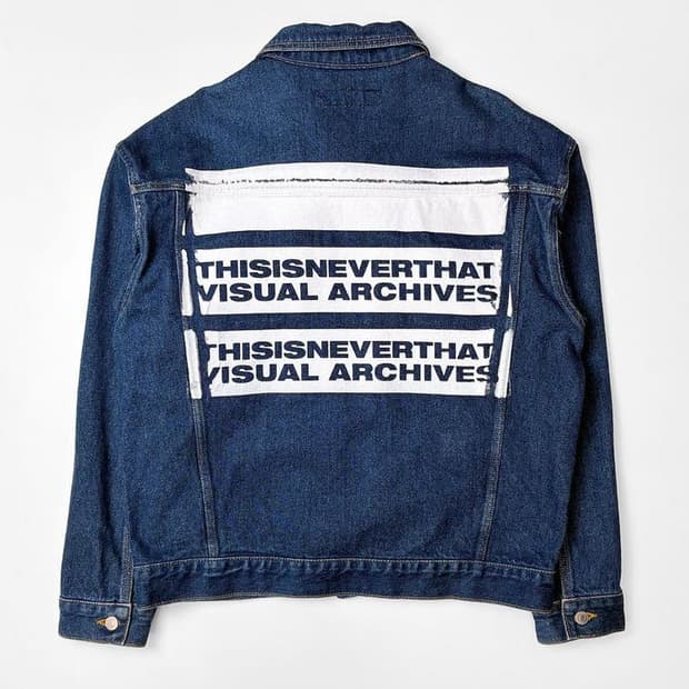 THISIS네버댓 백 프린팅 로고 데님 자켓 PN5181
