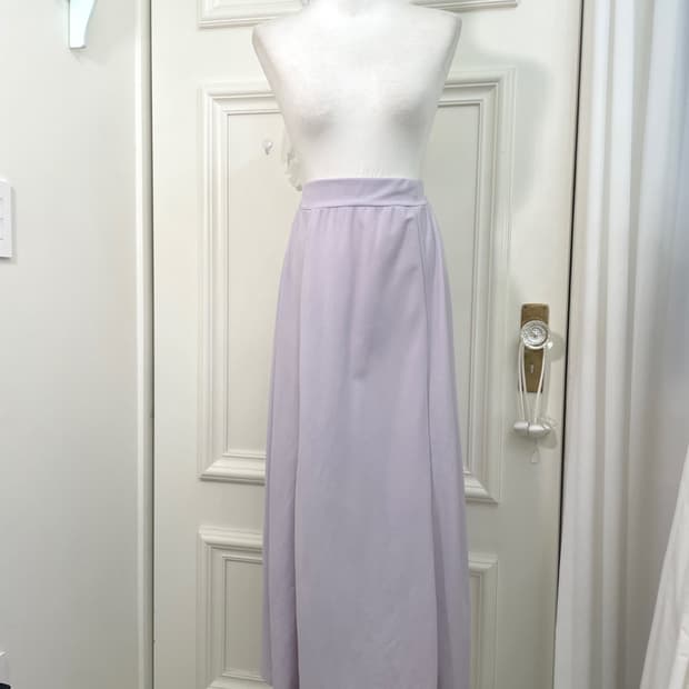 lavender a-line banding long skirt