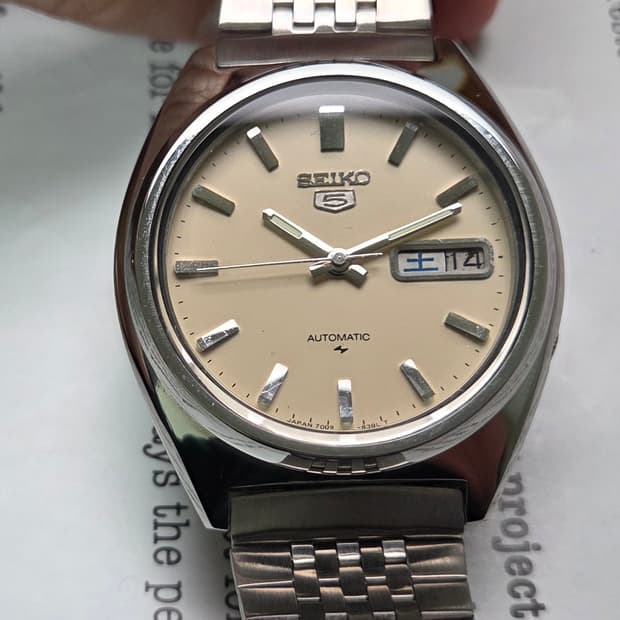 빈티지 세이코 한자 데이데이트 샌드 베이지 7009 뻐뻐시 브레이슬릿 v