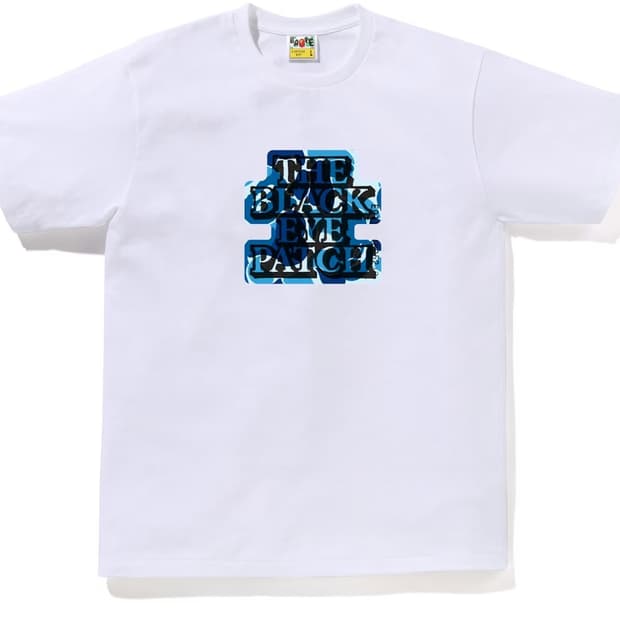 [XL] 베이프 갤러리 X 블랙아이 패치 ABC 블루카모 레터링 반팔티