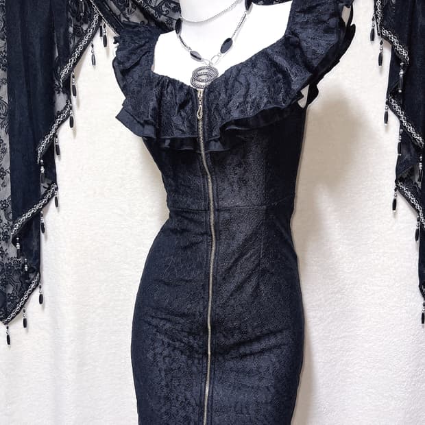 로맨틱고딕 오네갸루 프릴레이스 오프숄더 아게하 원피스 드레스 히메 섹시