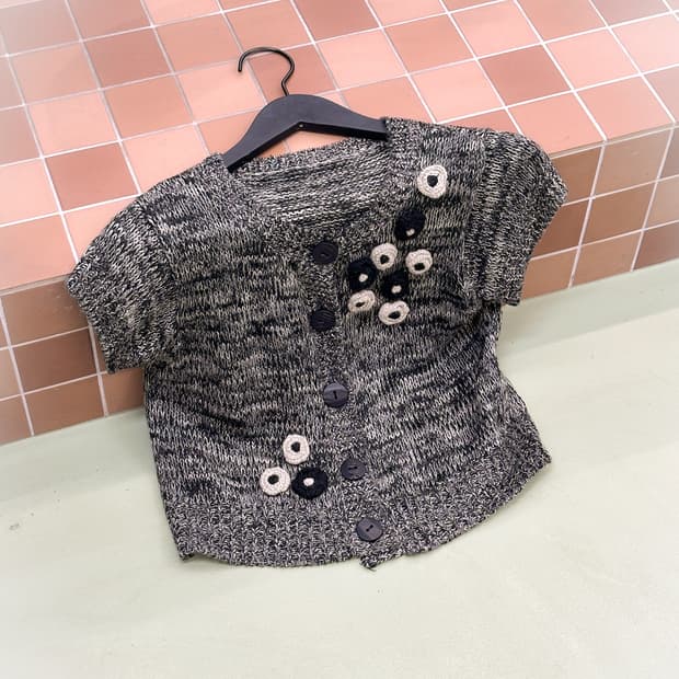 flower half cardigan