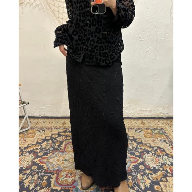 vintage linkle maxi skirt
